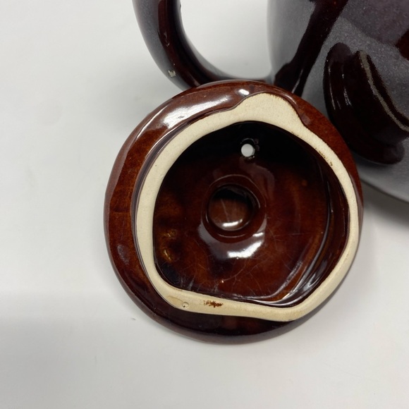 Elegant Vintage Dark Brown Ceramic Teapot - Picture 5 of 9
